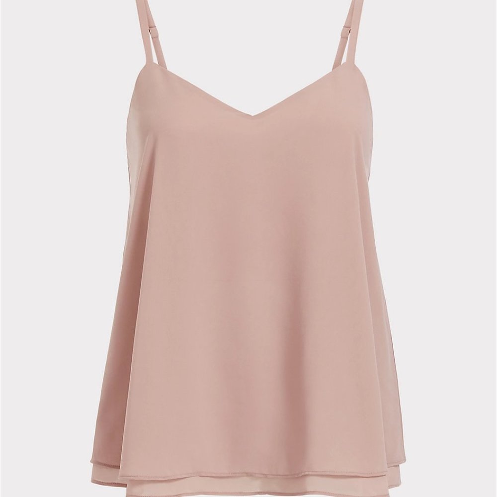 DUSTY PINK DOUBLE LAYER CHIFFON SWING CAMI